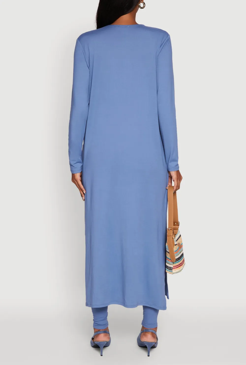 Solid Color Long Cardigan