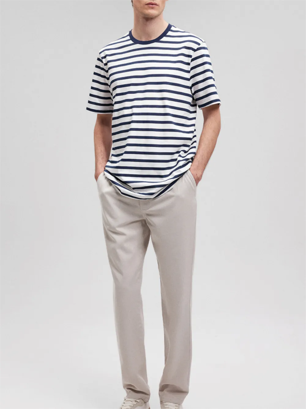 Striped Short - Sleeve Cotton Tee