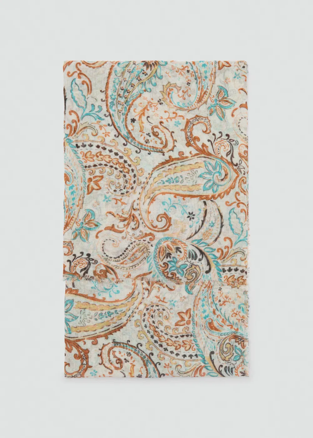 Casual Style Linen-Blend Ecru Scarf