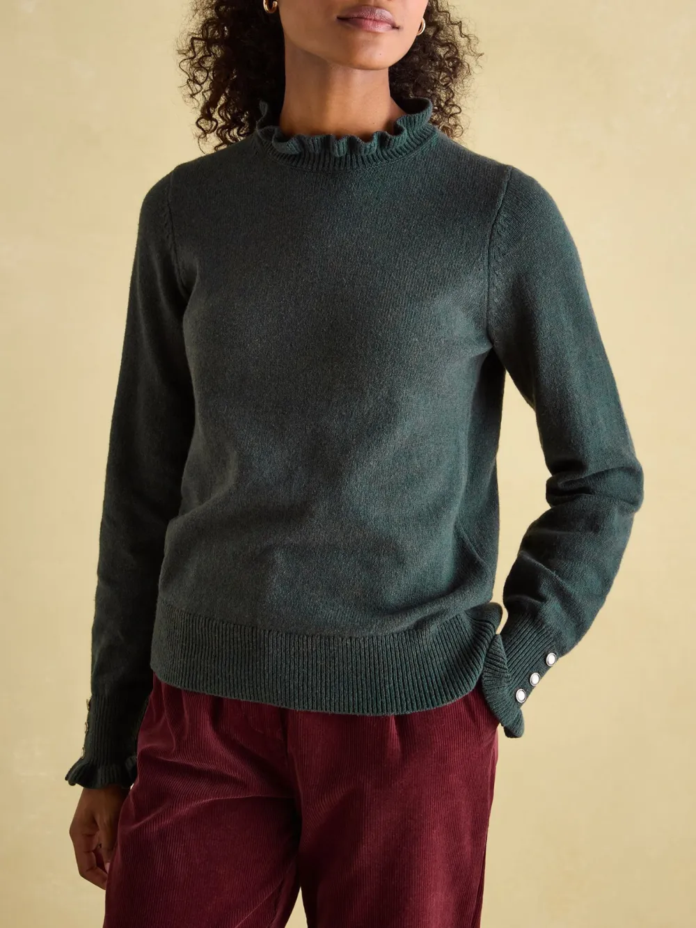 Frill Neck Long Sleeve Jumper