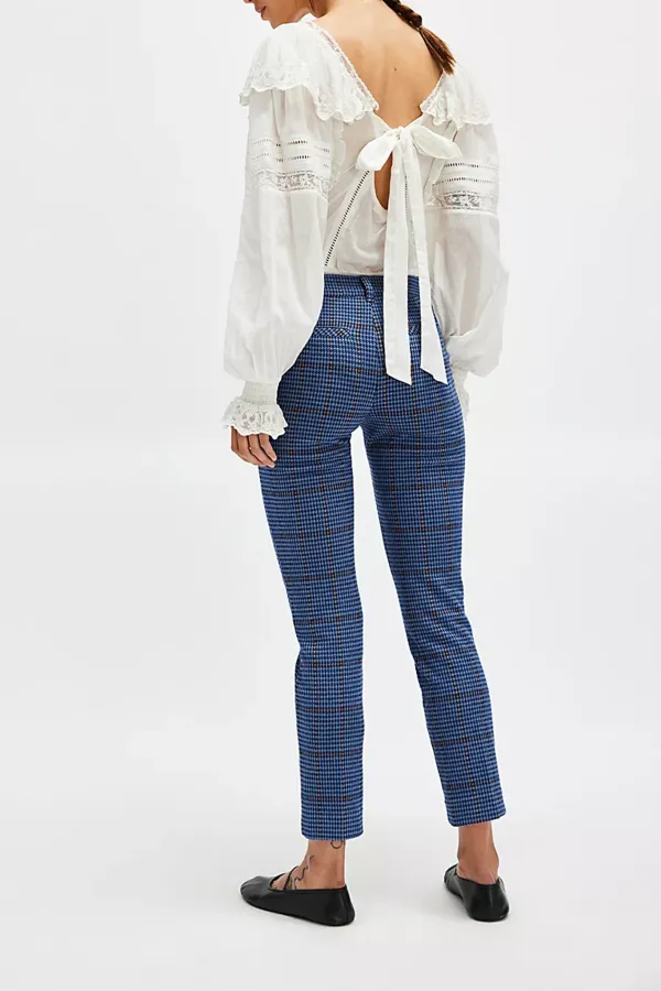 Slim Fit Checkered Pants