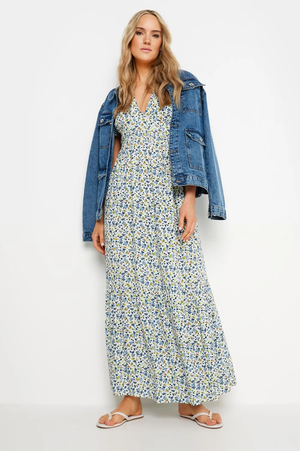 LTS Tall Blue Ditsy Floral Print Maxi Dress