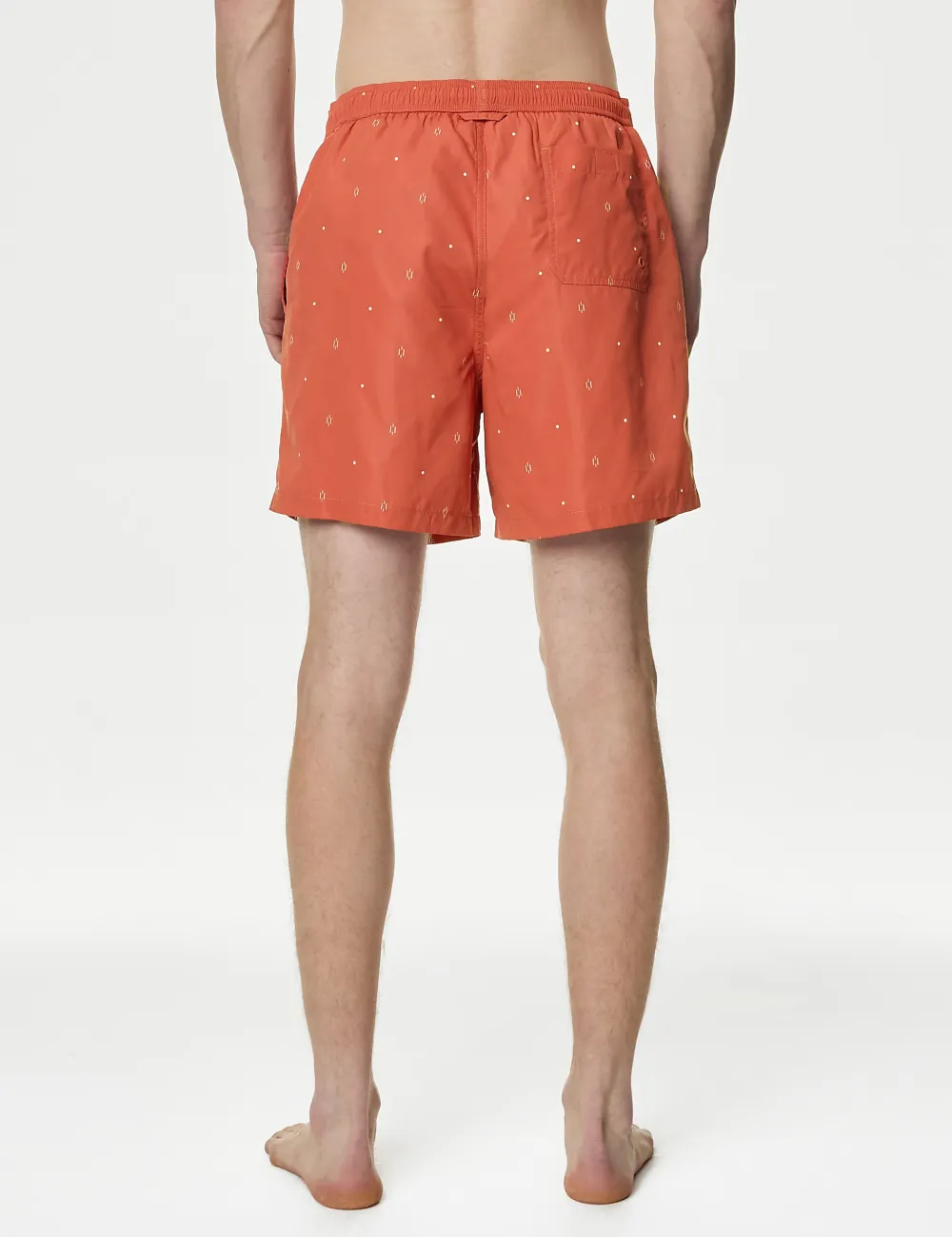 Orange Geometric Swim Shorts