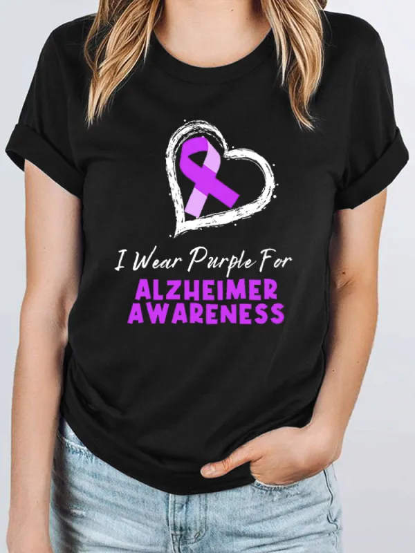 I Wear Purple For Alzheimer's Awareness Women's T Shirt