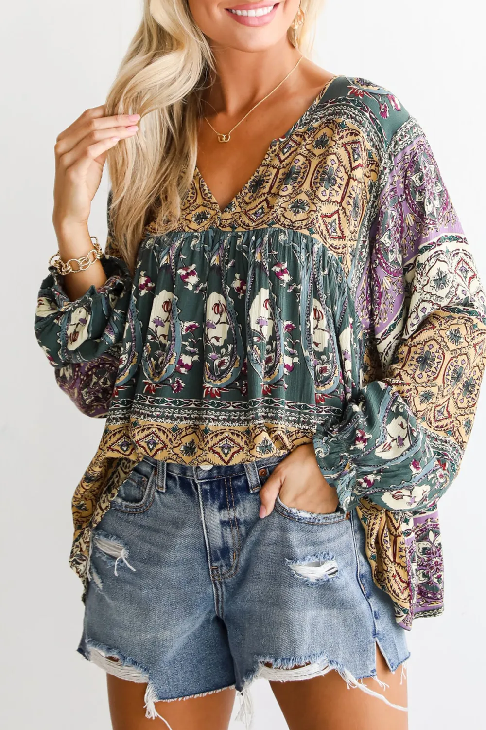 Playful Charisma Teal Blouse