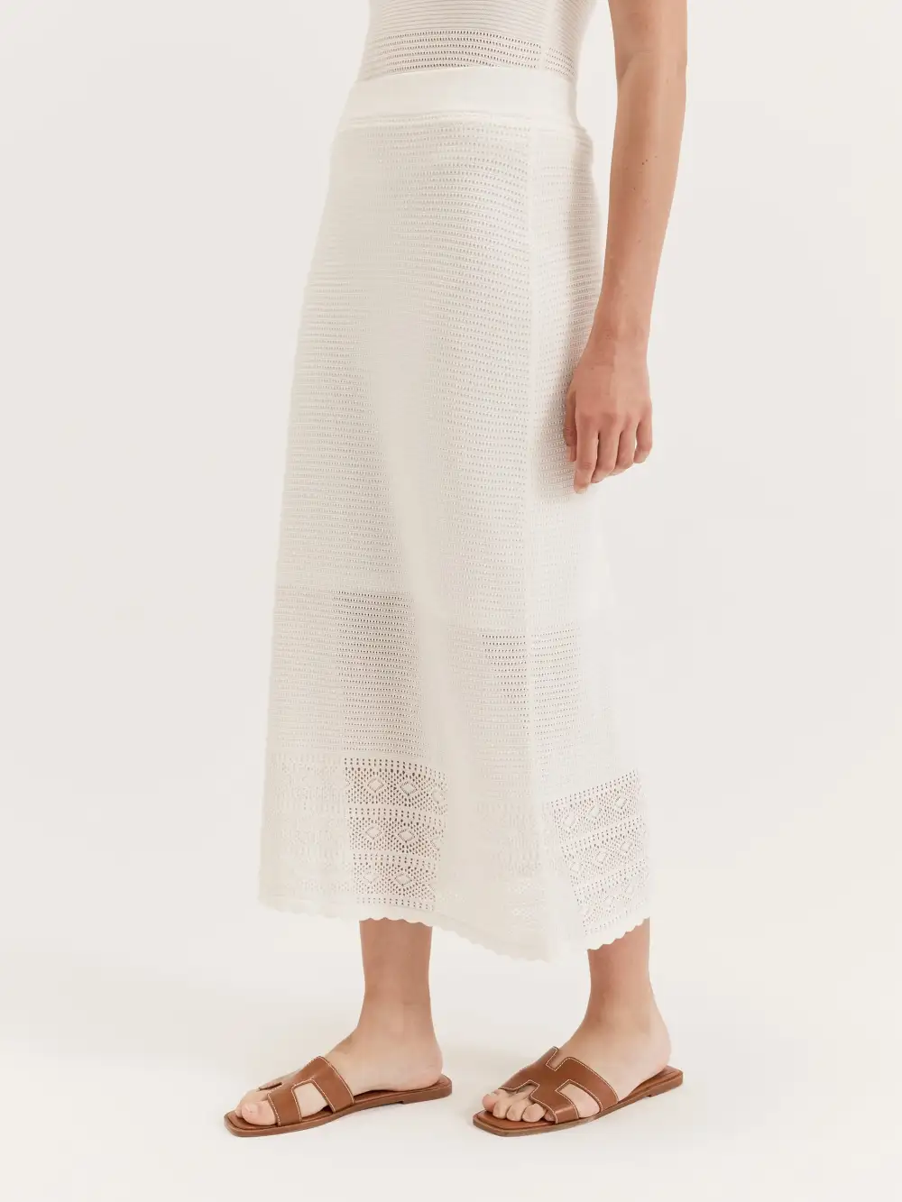 High-Rise Crochet-Knit Pencil Skirts