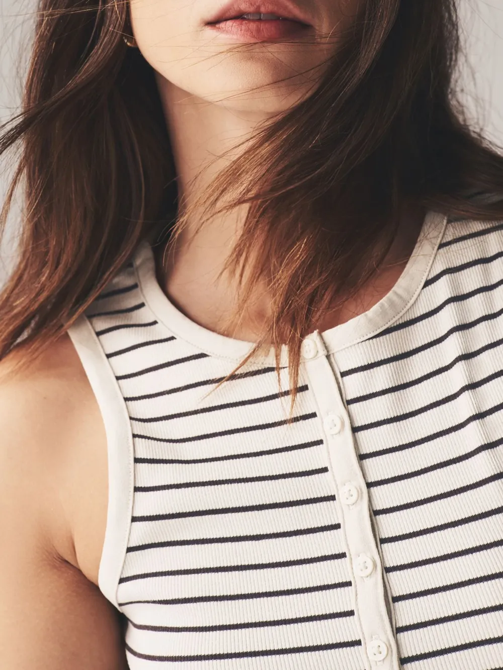 Ribbed Henley Tank Top Set 4 Pieces