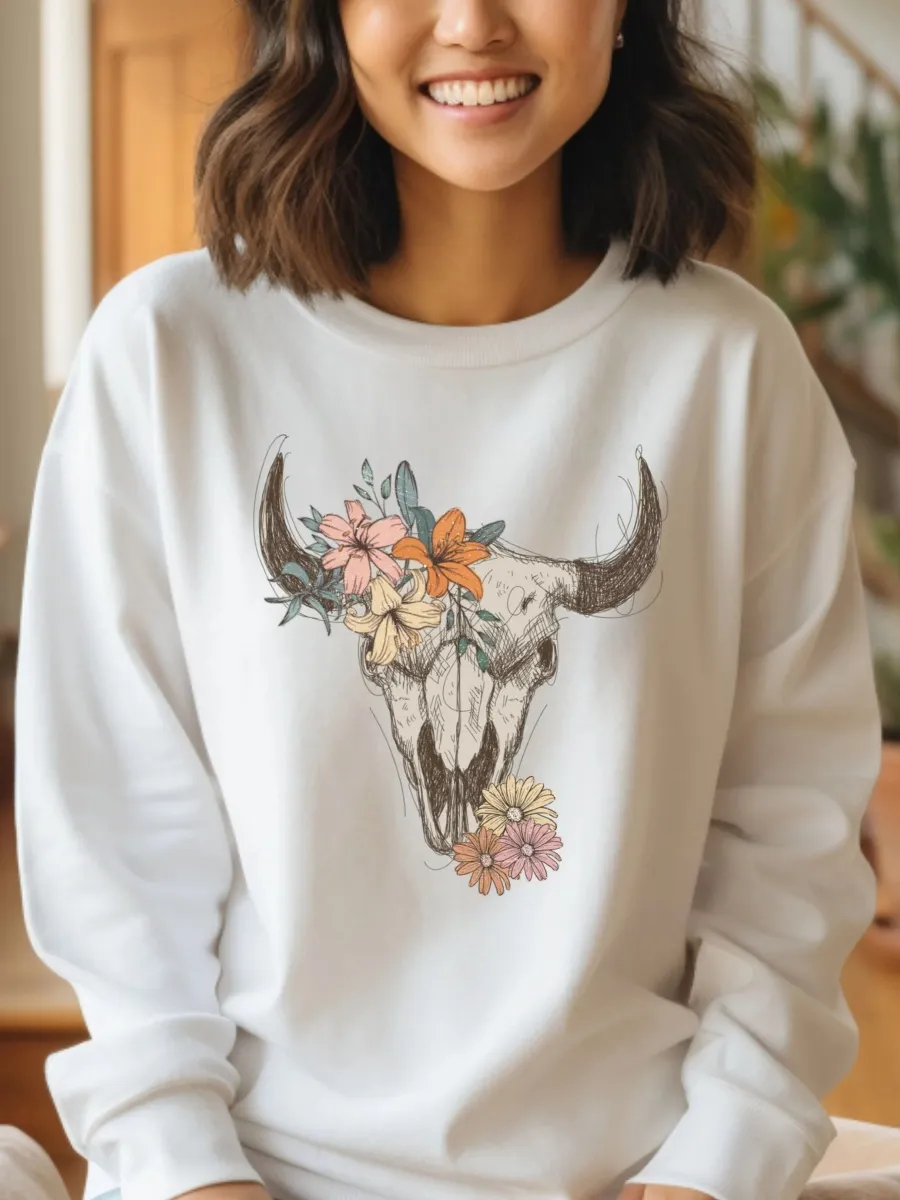Vintage Bull Skull Sweatshirt