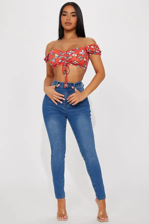 Nala Butterfly Top - Red/combo