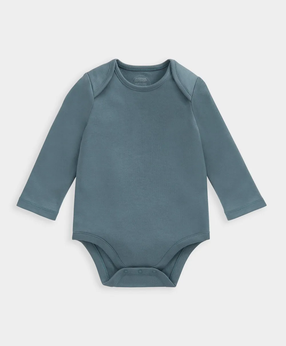 Stripe Dungarees & Bodysuit Outfit Set - Blue