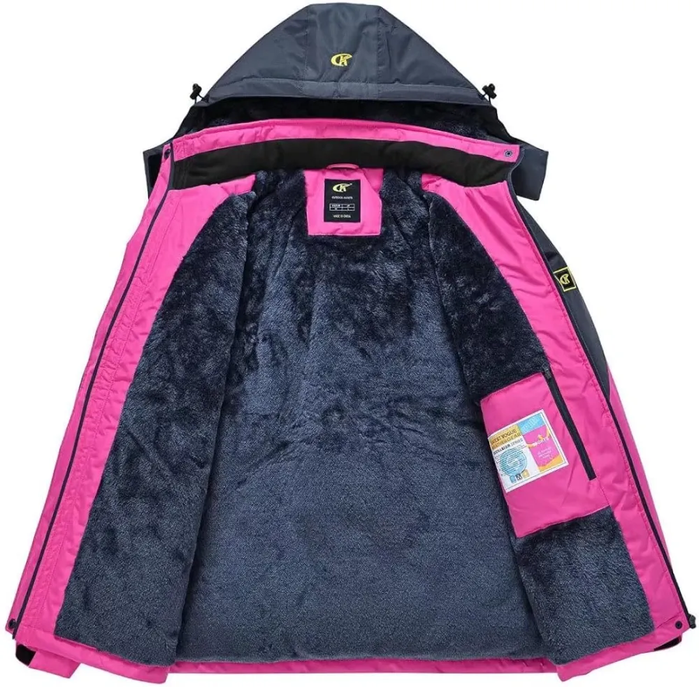 Women's Skiing Snowboarding Jackets Fleece Hood Mountain Snow Coat