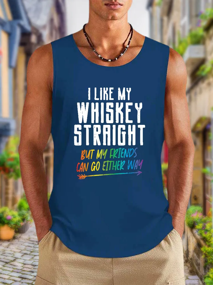 Men'S Vests Like My Whiskey Straight Friends LGBTQ Gay Pride Proud Ally