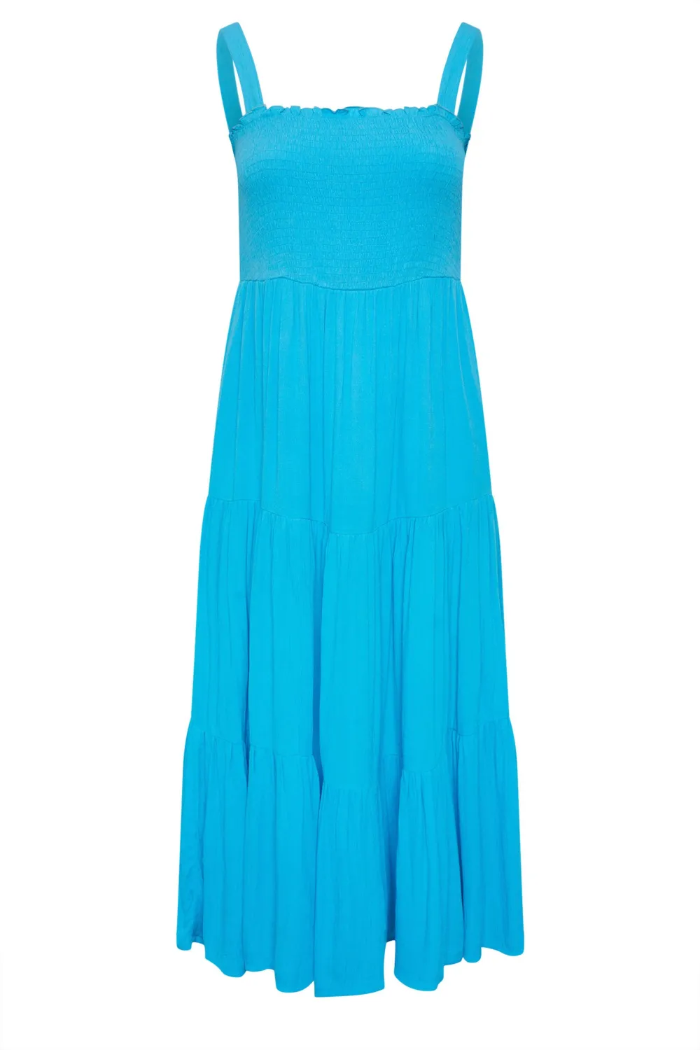 YOURS Curve Aqua Blue Tiered Maxi Dress