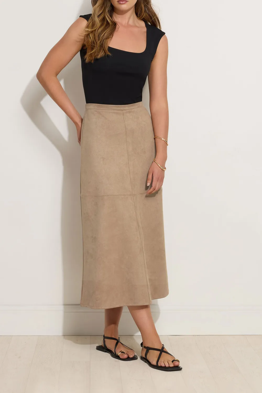 Casual Plain Midi Skirt