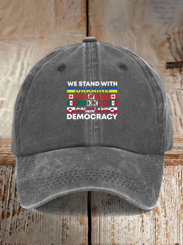 Men And Women's We Stand With Them Washed Baseball Cap