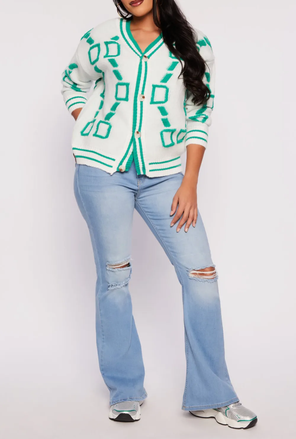 V-Neck Drawstring Cardigan