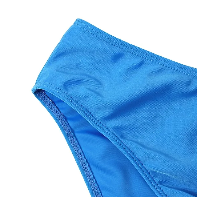 Women's Swimwear Tankini Swim Dress 2 Piece Plus Size Swimsuit Halter 2 Piece Modest Swimwear Push Up Open Back Floral Print Blue Halter V Wire Bathing Suits New Vacation Beach Wear