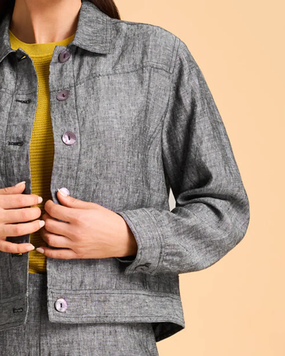 Timeless Linen Jacket - Charcoal