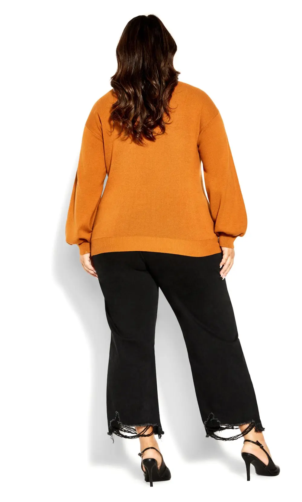 Evans Brown Keyhole Long Sleeve Jumper