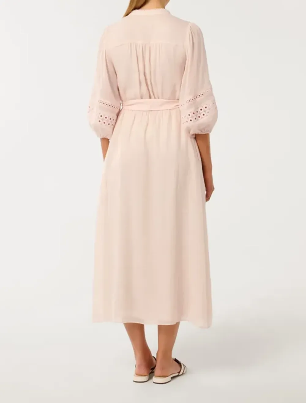 Belted Trim Midi Dress