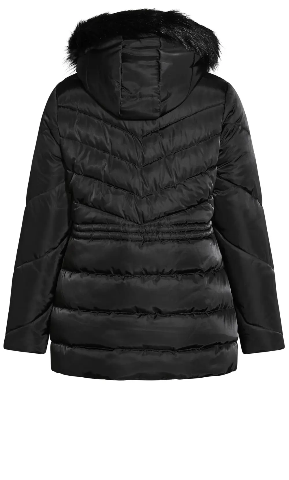 Evans Black Panelled Coat