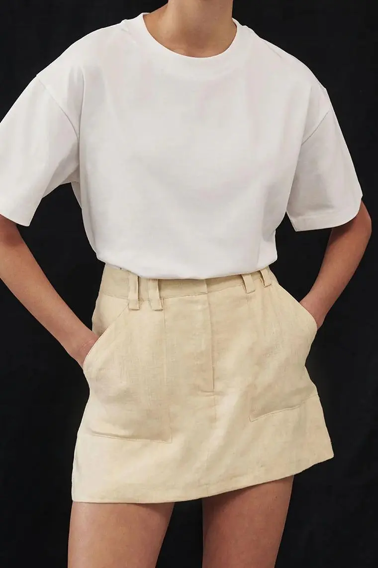 LEMON LINEN SKORT