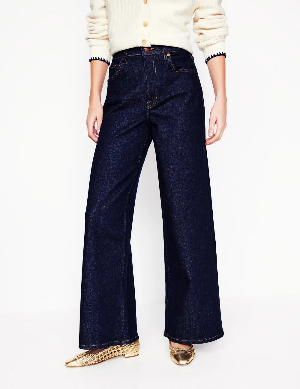 High Rise Wide Leg Jeans -Indigo Rinse