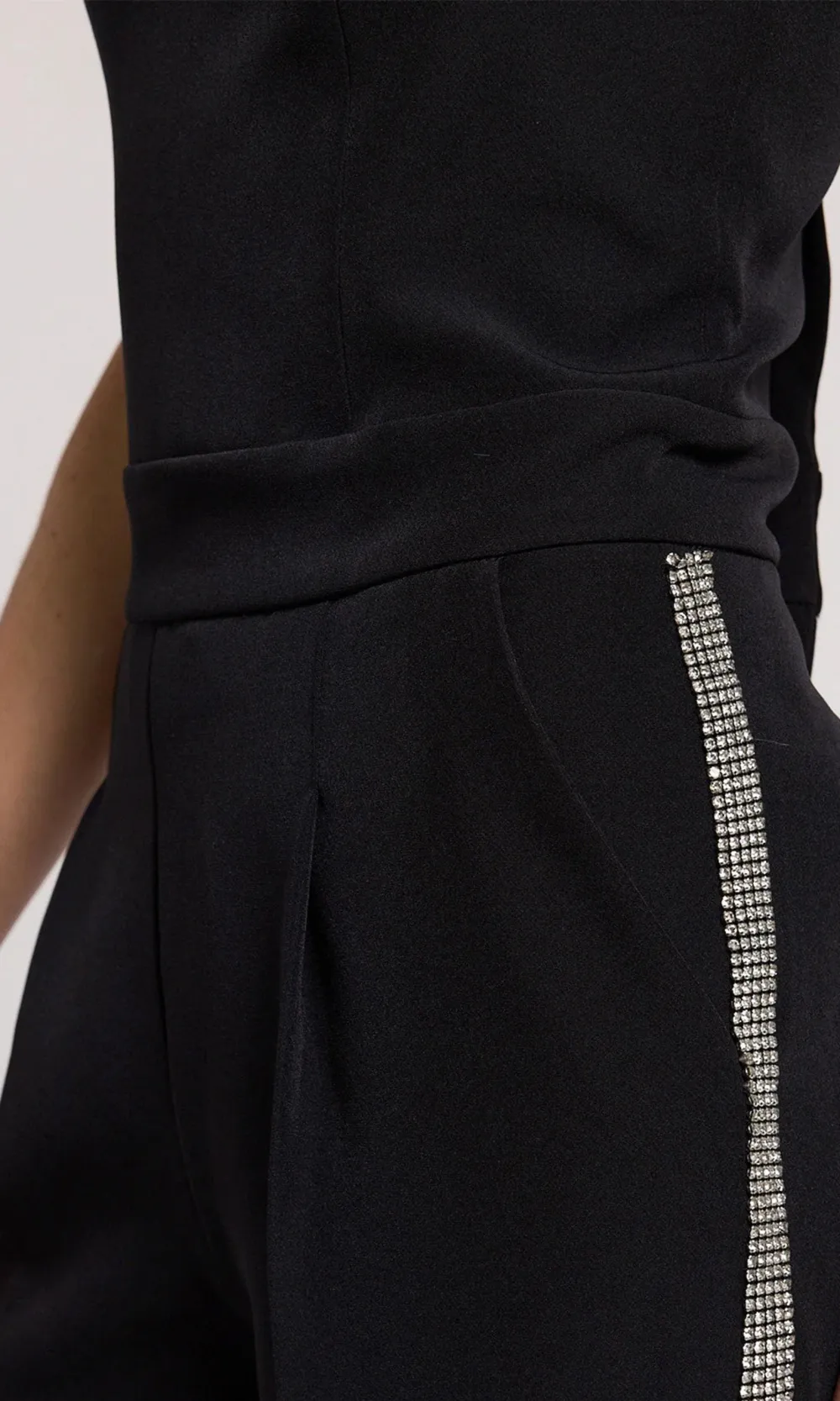 Rhinestone Decor Tube Jumpsuit