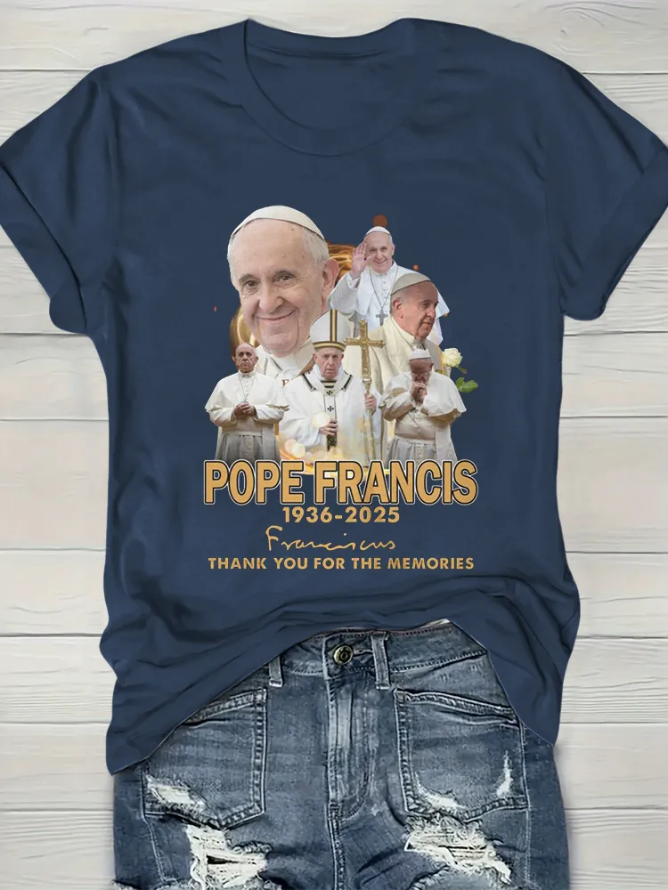 Women's Thank You For The Memories Print Short Sleeve Round Neck Cotton T-Shirt