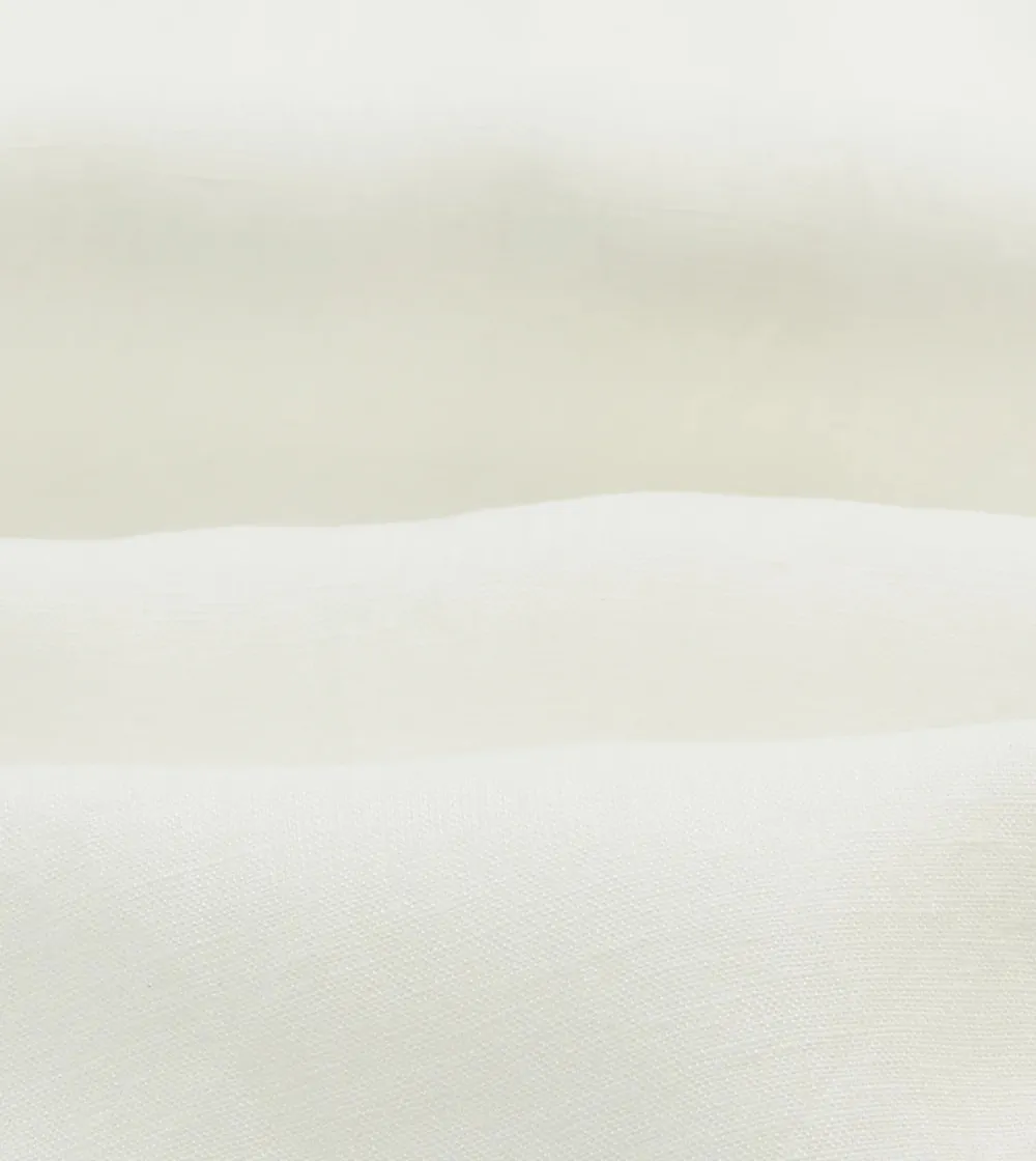 Casual Style Ecru Linen Long Point Collar Shirt