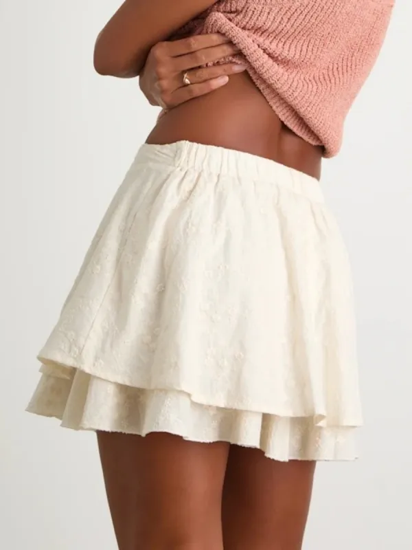 Tiered Ruffle Mini Skirt