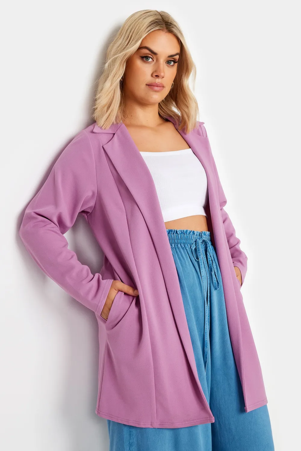 YOURS Curve Hot Pink Longline Blazer