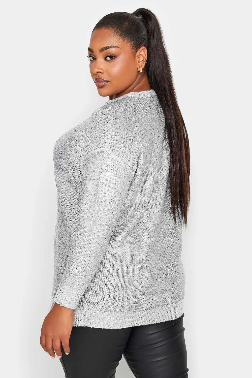YOURS Curve Black Sequin Embellished Jumper