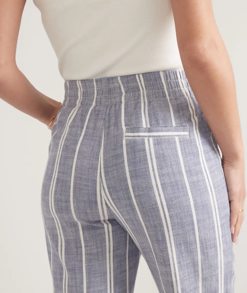 Skipper Blue Striped Cropped Trousers