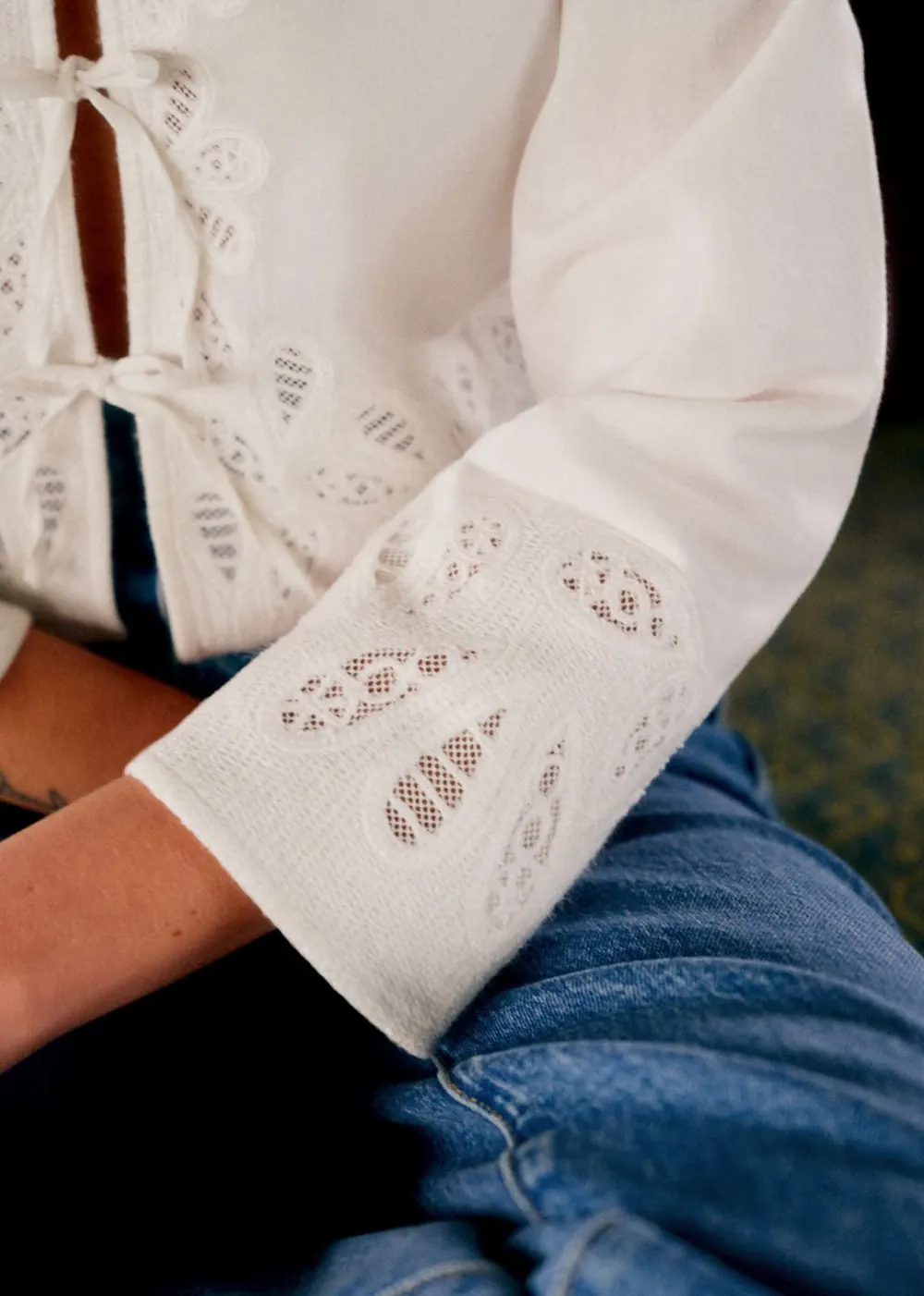Beige Long Sleeved Crop Top