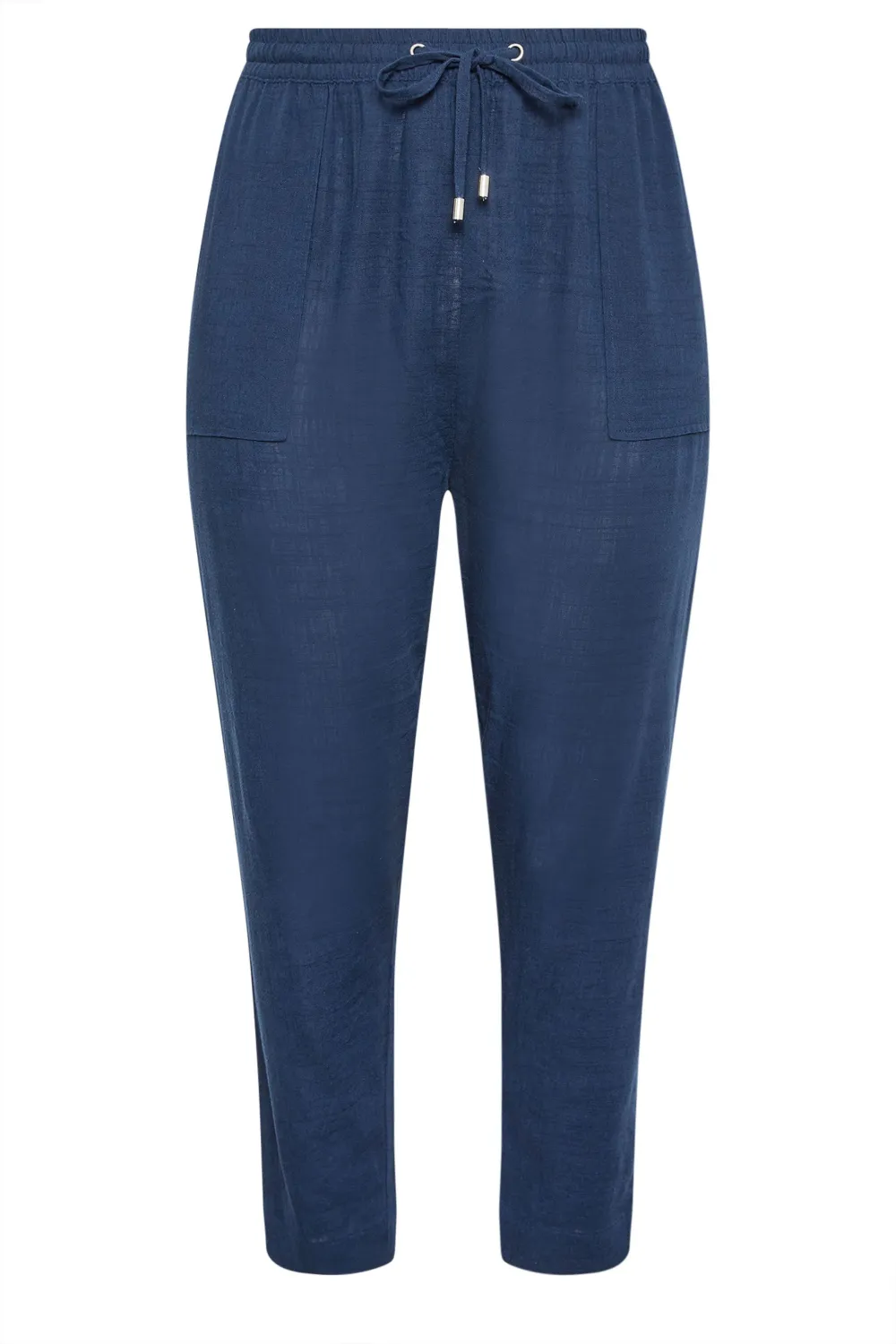 YOURS Curve Navy Blue Linen Jogger