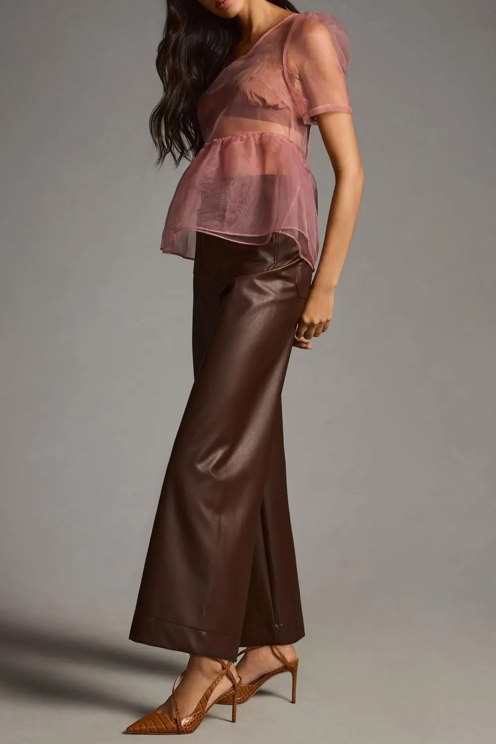 The Colette Cropped Vegan Leather Pants