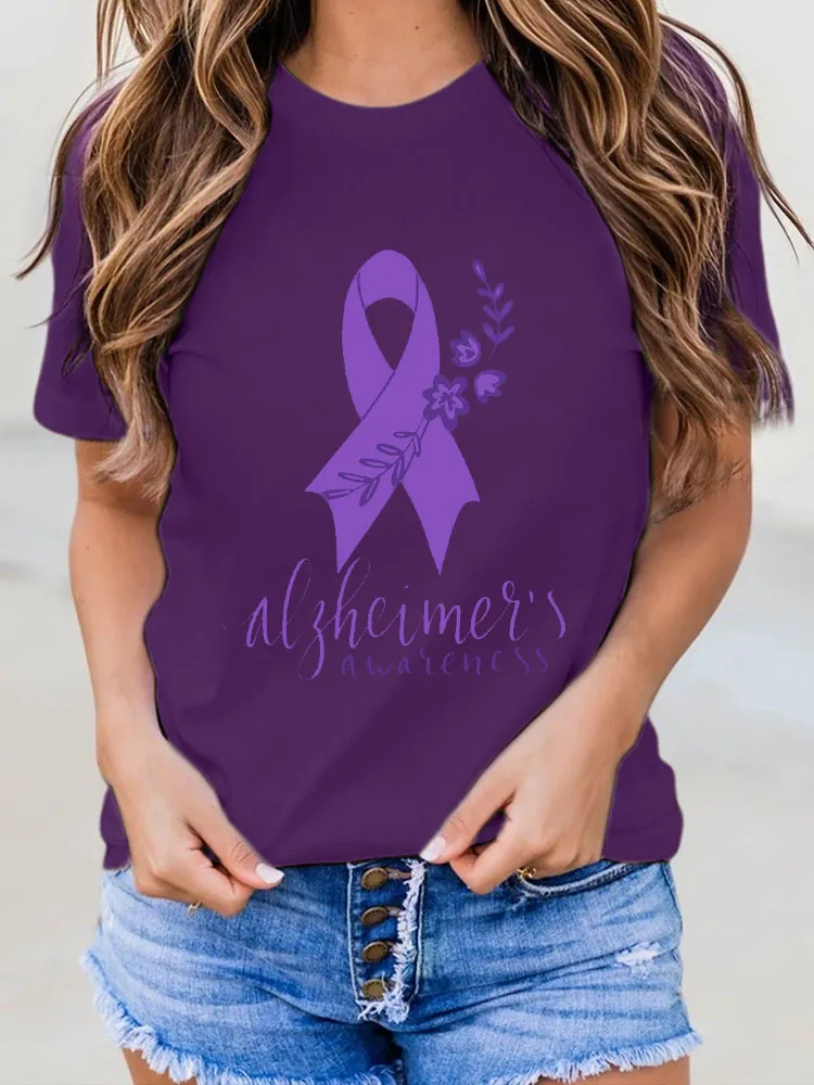 Women's Alzheimer's Awareness Print T-Shirt