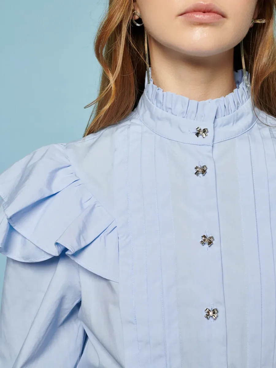 Casual Style Ruffle Blouse