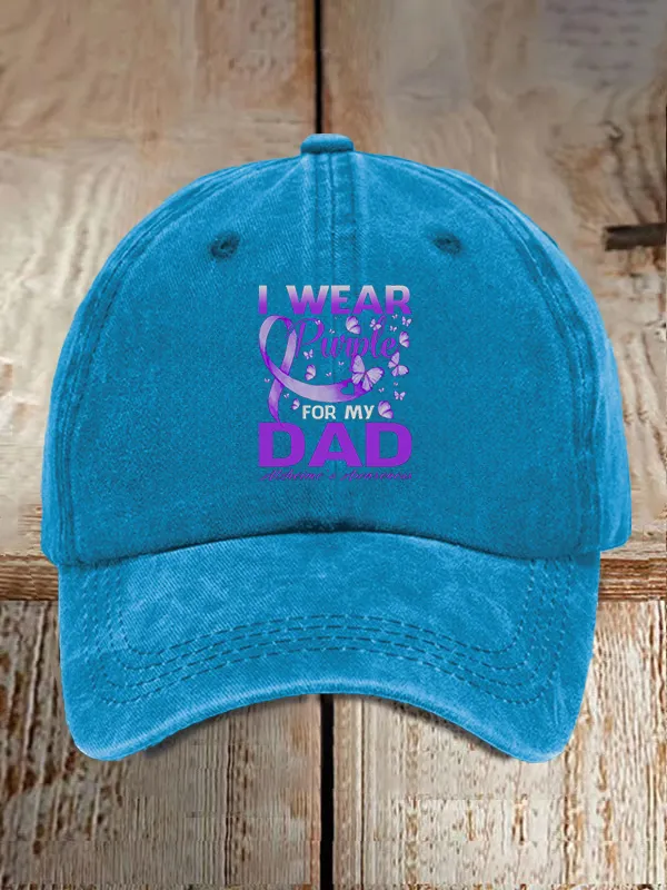 I Wear Purple For My DAD Alzheimer'S Awareness Baseball Caps