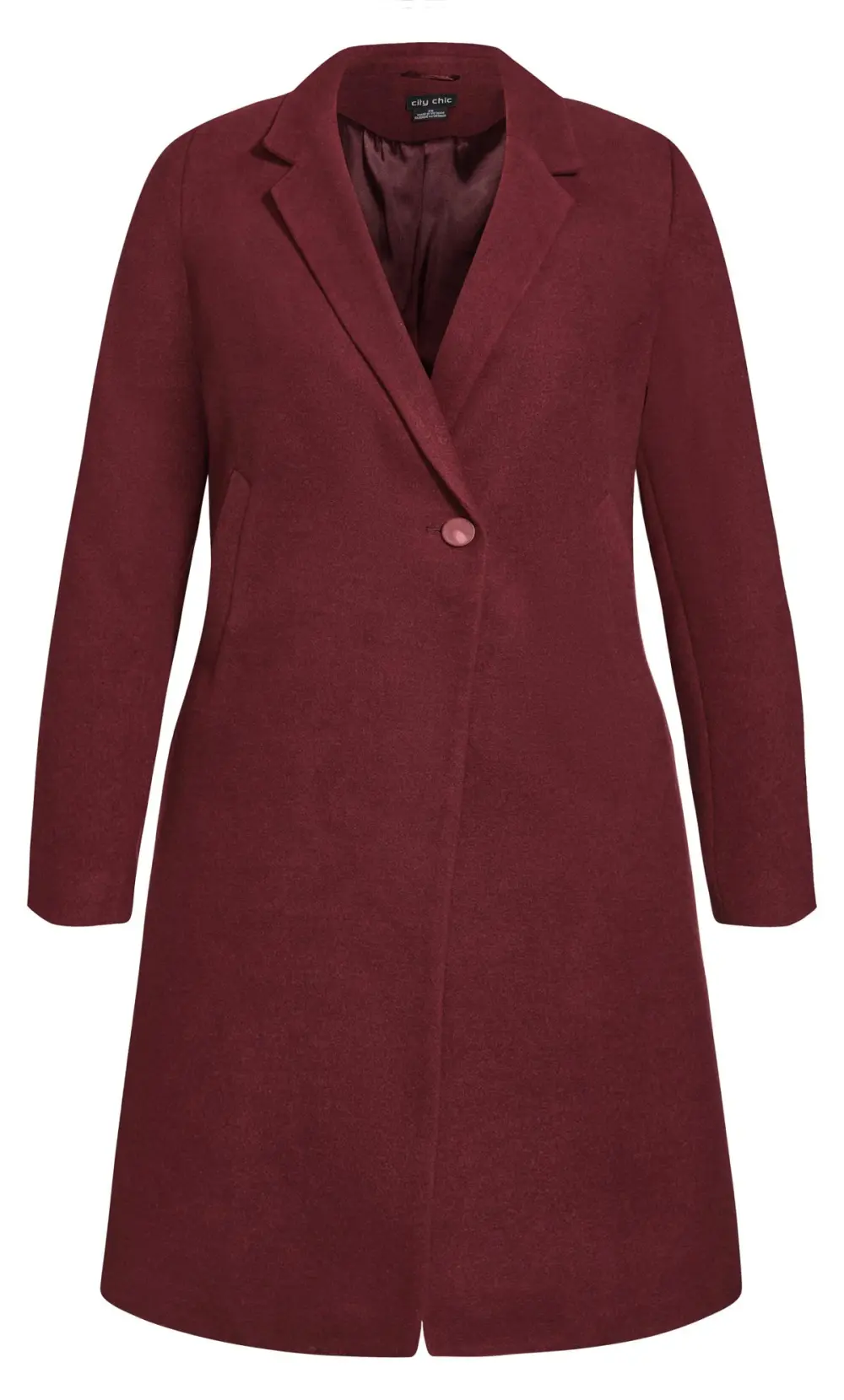 Evans Burgundy Red Midi Formal Coat