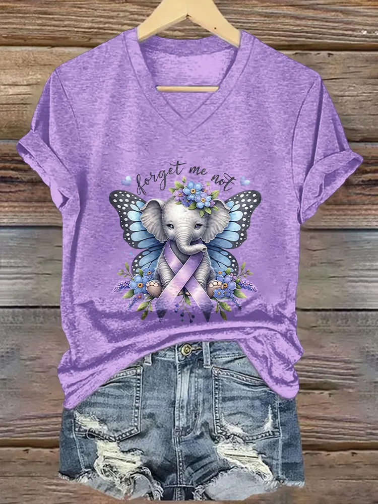 Women'S  Forget Me Not V-Neck T-Shirt