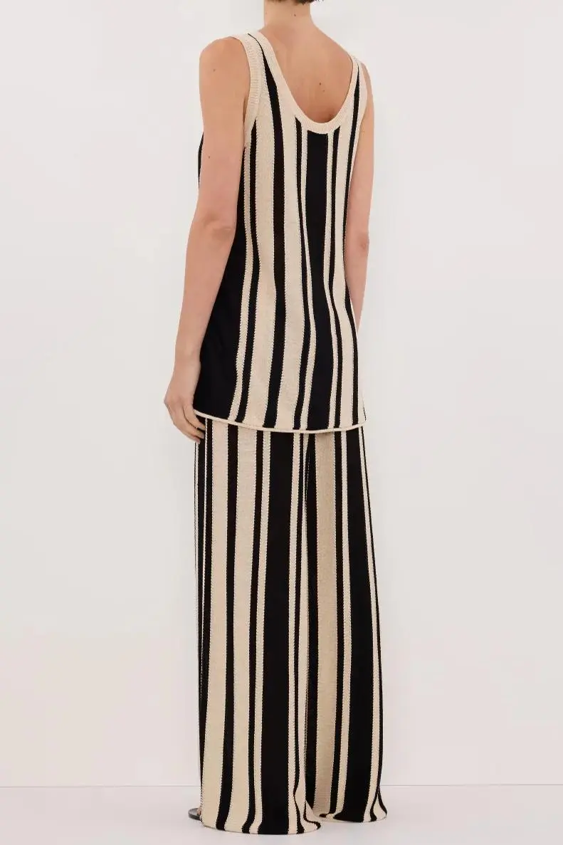 STRIPE LONGLINE KNIT TUNIC