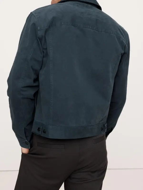 Men's Cotton Collegiate Blue Multi-Pocket Casual Jacket