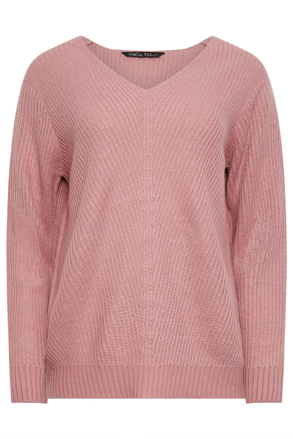 M&Co Fern Green V-Neck Knitted Jumper