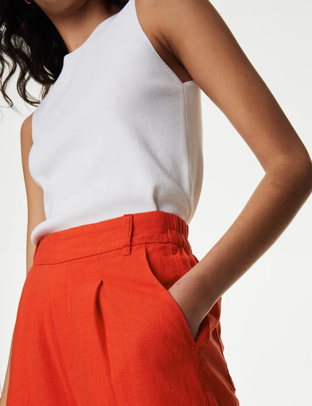 Black Shirred Wide Leg Trousers