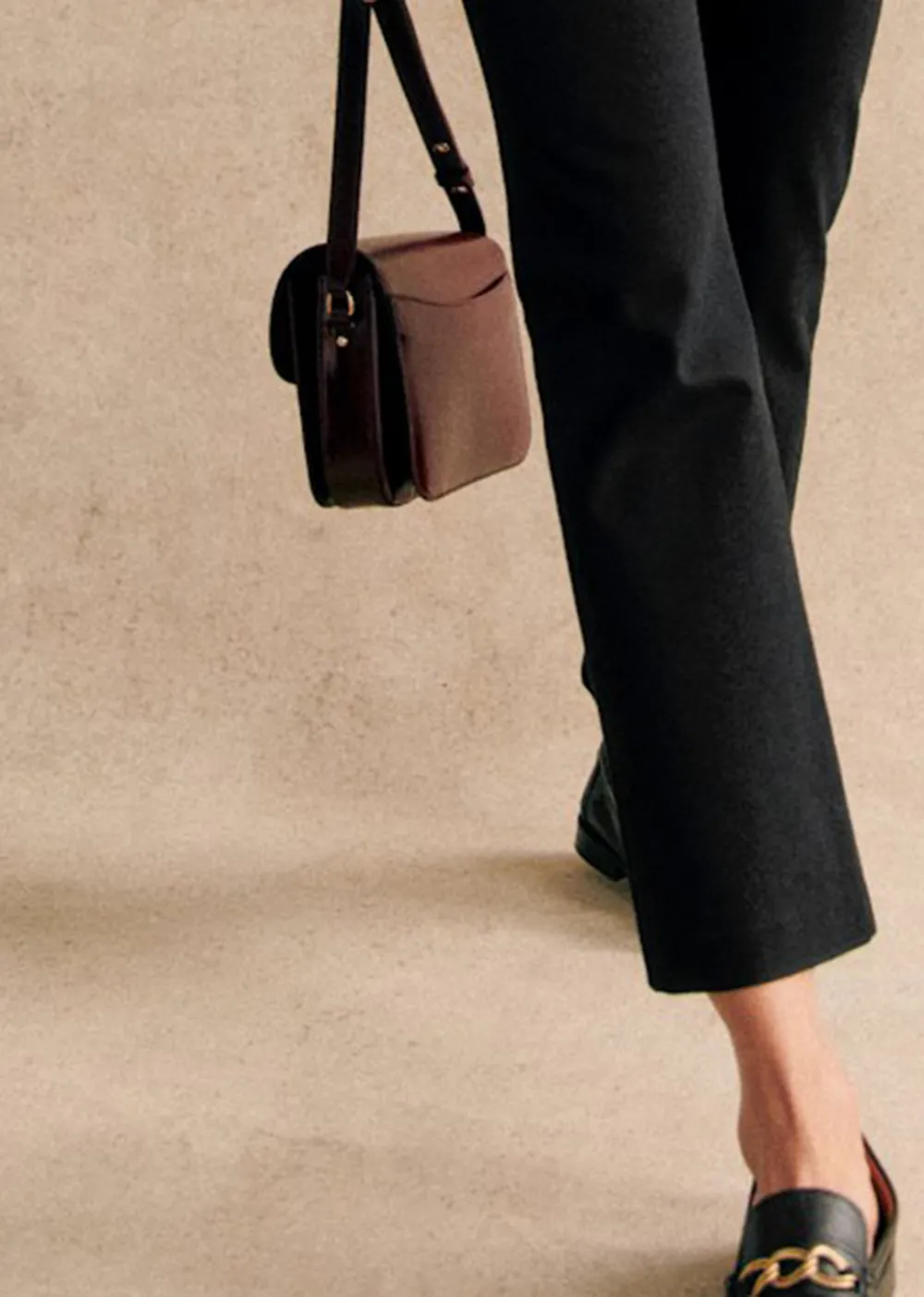 High Waisted Flared Cropped Trousers