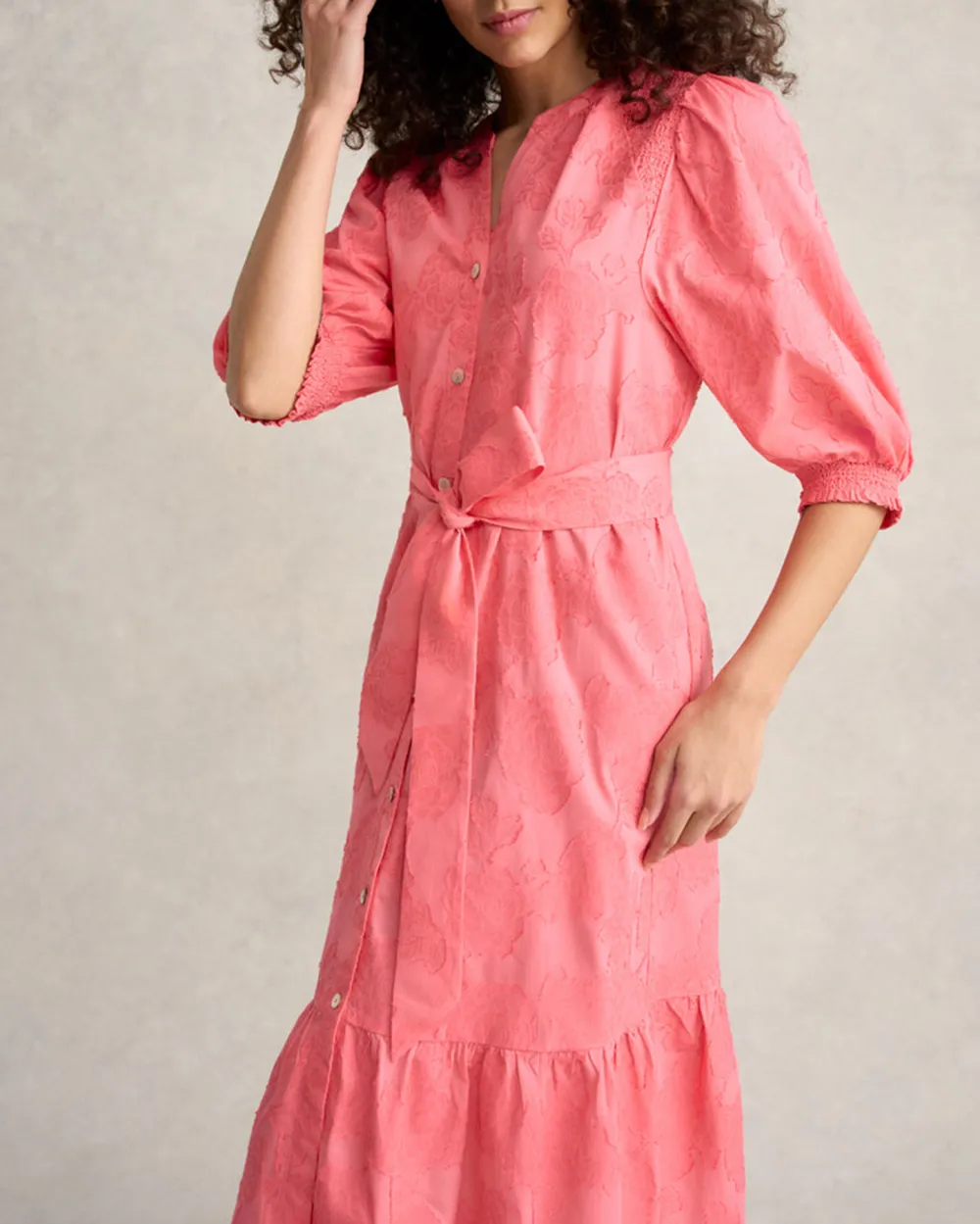 Smock Detail Cotton Dress