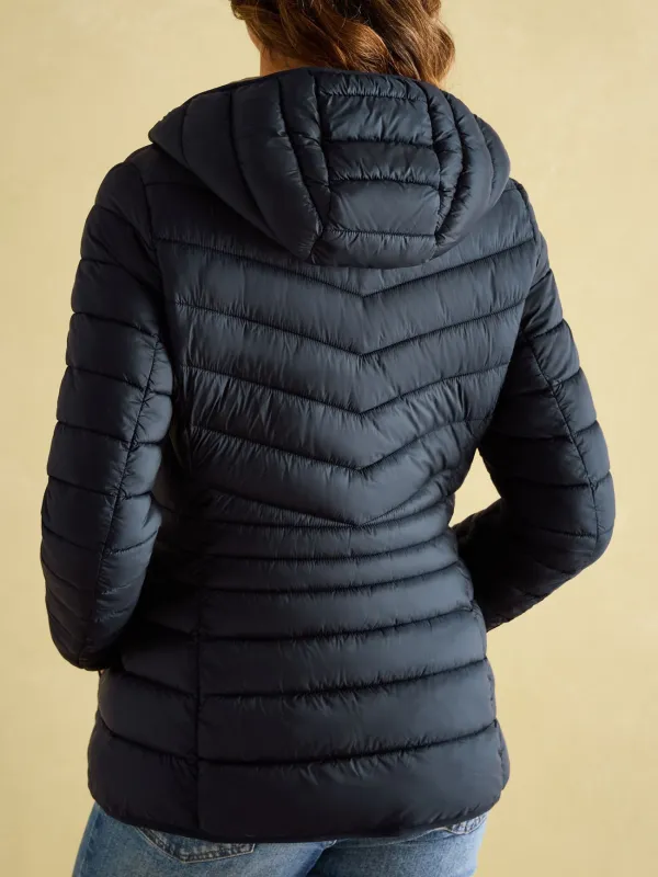 Navy Showerproof Padded Coat with Hood