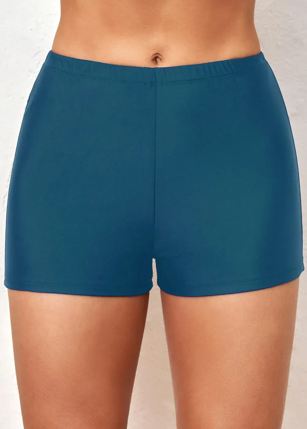 Mid Waisted Peacock Blue Swim Shorts